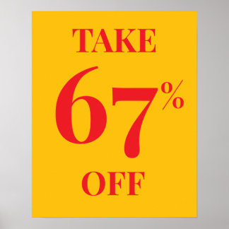 Poster Panneau de vente avec taux de remise personnalisab