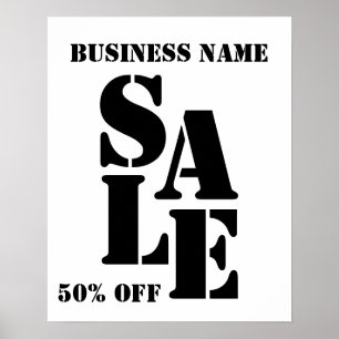 Poster Panneau de vente de boutique, Signalisation de mag