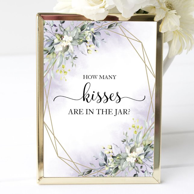 Poster Panneau de verdure aquarelle Combien de baisers (Créateur téléchargé)