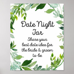 Poster Panneau de verdure botanique - Pot de soirée en am