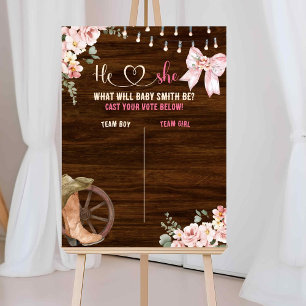 Poster Panneau de vote de révélation de genre floral en b
