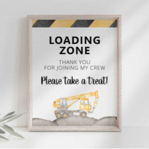 Poster Panneau de zone de chargement de camion de constru