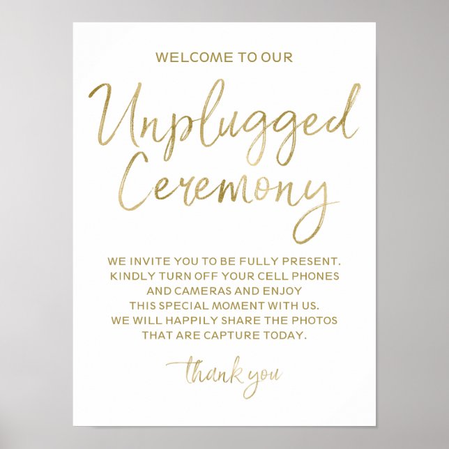 Poster Panneau Débranché Ceremony Gold Faux Foil 12x16 (Devant)