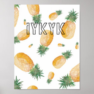 Poster Panneau décoratif à l'esthétique de l'ananas 'iyky