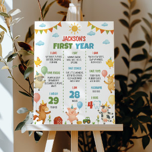 Poster Panneau d'étape de la première année Animaux de la