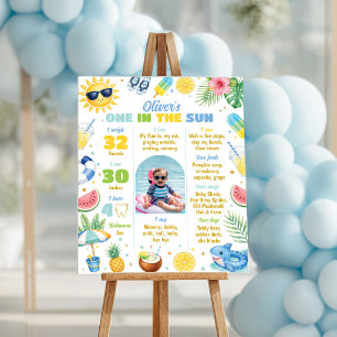 Poster Panneau d'étape de photo d'anniversaire d'été à la