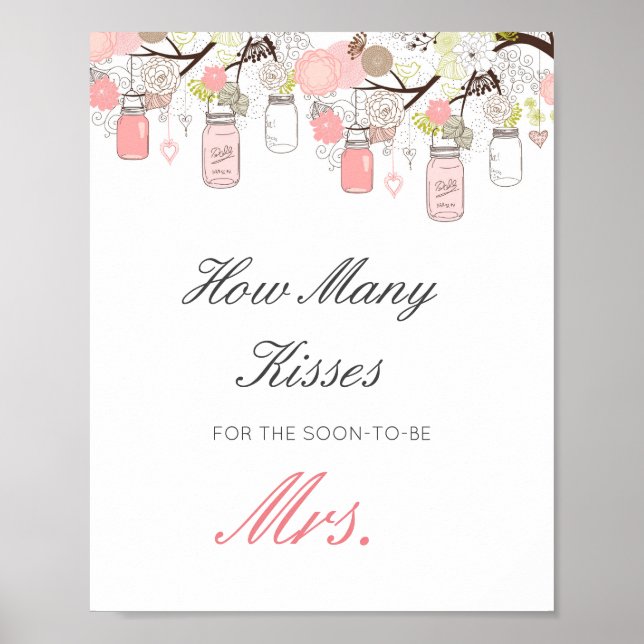 Poster Panneau devinez combien de bisous pour bientôt Mme (Devant)