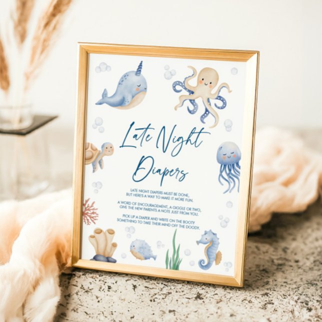 Poster Panneau Diapositives de nuit Baby shower à thème O (Créateur téléchargé)