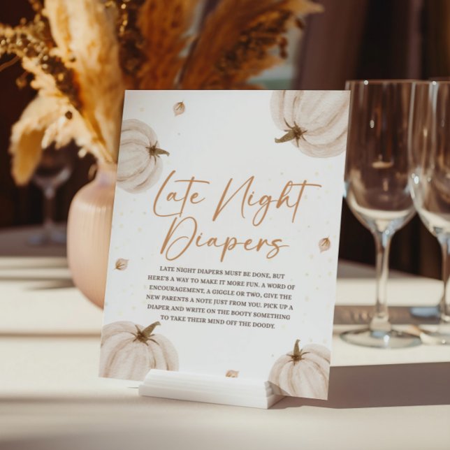 Poster Panneau Diapositives de nuit Baby shower d'automne (Créateur téléchargé)