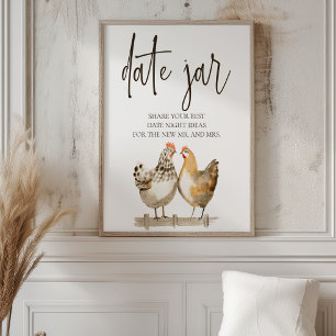Poster Panneau d'idée de soirée en amoureux à la ferme de