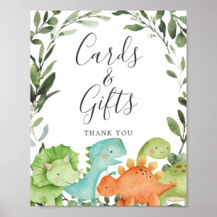 Poster Panneau Dinosaures Cartes de Baby shower et Cadeau