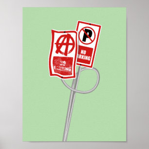 Poster Panneau d'interdiction de stationner anarchique