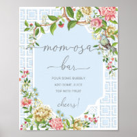 Panneau du Baby shower de la Chinoiserie Bleue Mam
