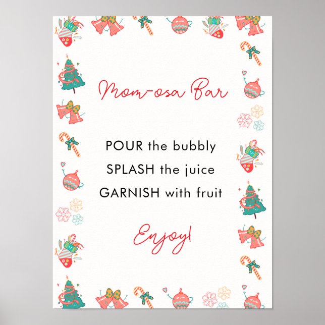 Poster Panneau du Baby shower de Noël Momosa (Devant)