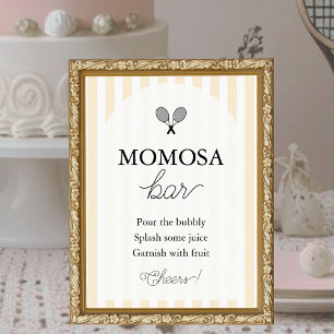 Poster Panneau du Baby shower de tennis chic jaune Momosa