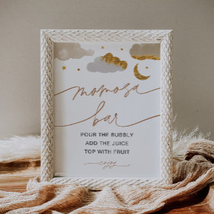 Poster Panneau du Baby shower Momosa Bar Twinkle Little S