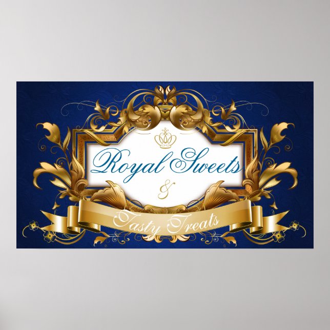 Poster Panneau du Baby shower Royal Sweets and Tasty Trai (Devant)