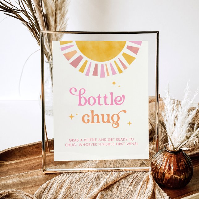 Poster Panneau du Baby shower Sunshine Bottle Chug (Créateur téléchargé)