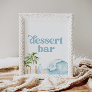Poster Panneau du bar du Surf de plage du Baby shower du 