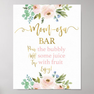 Poster Panneau du bar Momosa rose et verdoyant