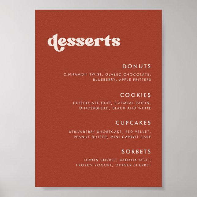 Poster Panneau du bar-restaurant élégant rétro Terracotta (Devant)