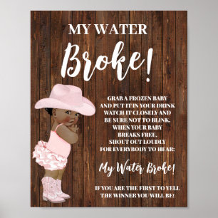 Poster Panneau du jeu My Water Broke AA Cowgirl Baby show