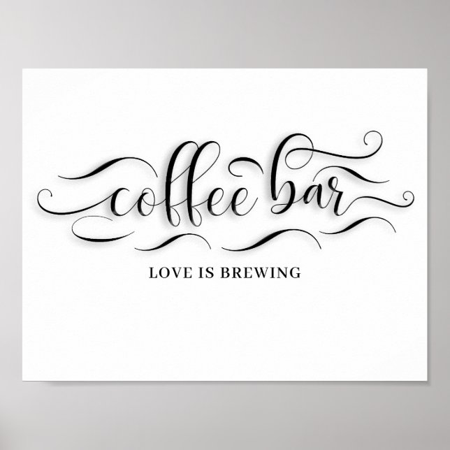 Poster Panneau du jour de mariage du café-bar (Devant)
