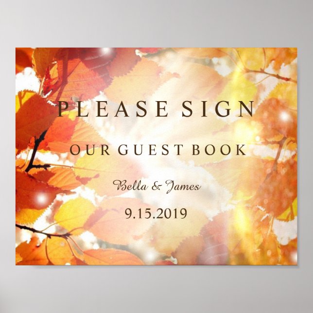 Poster Panneau du livre d'hôtes Mariage de automne de dép (Devant)