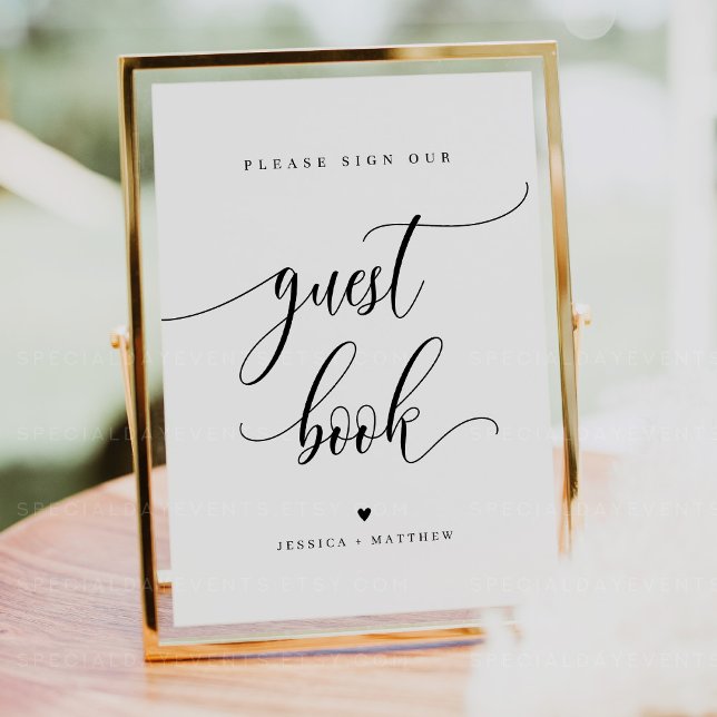 Poster Panneau du livre d'invité du script de nom personn (Créateur téléchargé)