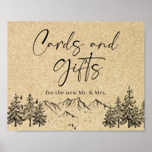 Poster Panneau du Mariage Cartes et cadeaux de Montagne t
