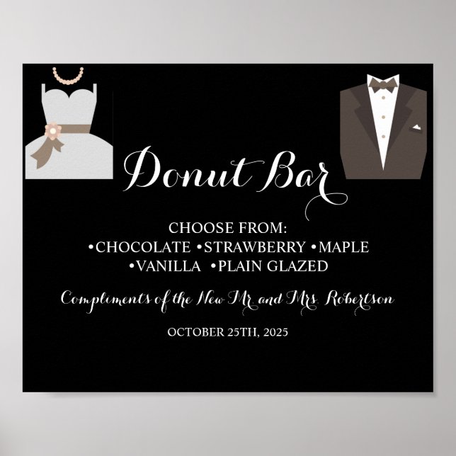 Poster Panneau du Mariage de la Fête des mariées Barre de (Devant)
