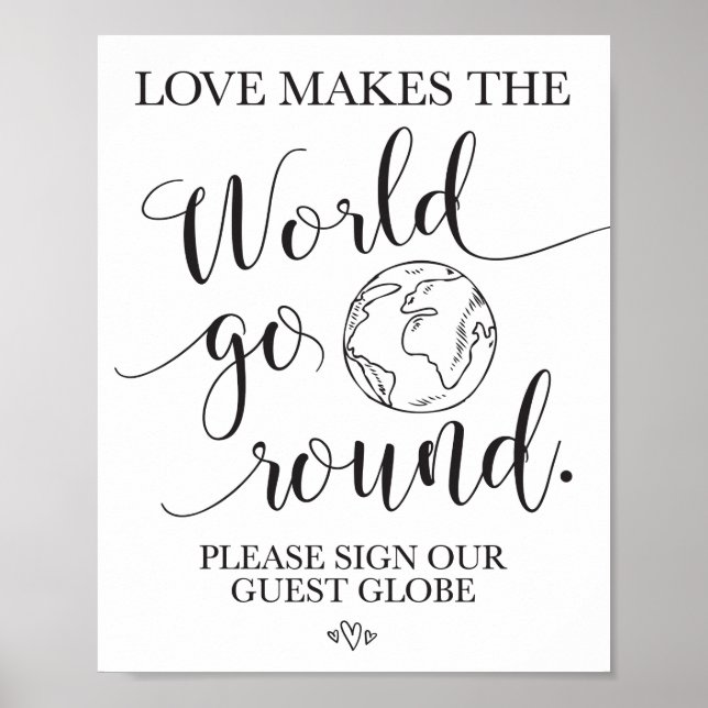 Poster Panneau du Mariage du Globe invité (Devant)
