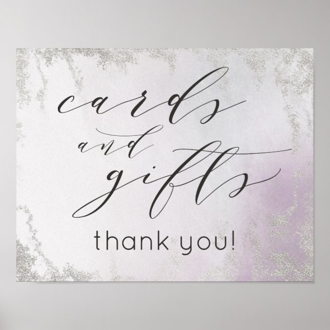 Poster Panneau du Mariage Ombre Lavender Cartes et Cadeau (Devant)