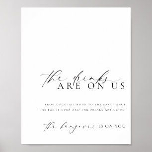 Poster Panneau du menu Ellesmere Modern Minimal Open Bar