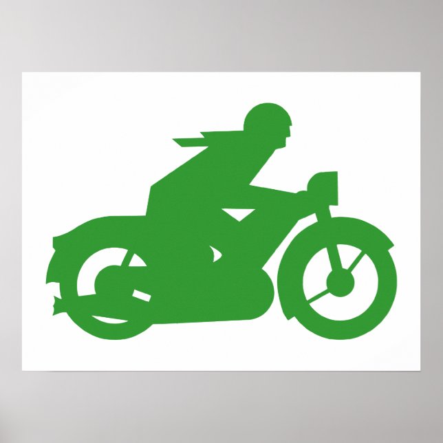Poster Panneau du Motard Vert (Devant)