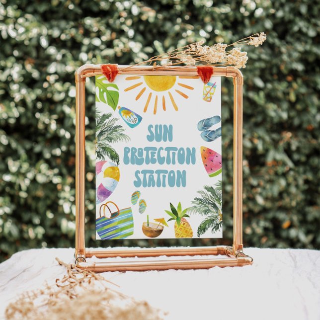 Poster Panneau du pool Sun Protection Station (Créateur téléchargé)