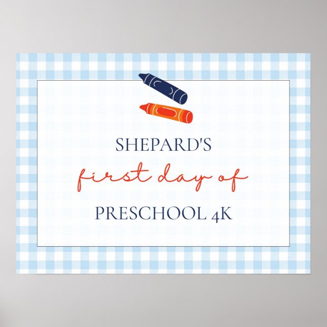 Poster panneau du premier jour de l'école (Devant)