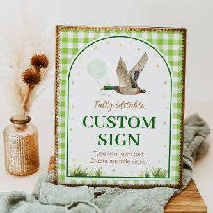 Poster Panneau d'une table d'anniversaire de canard chanc