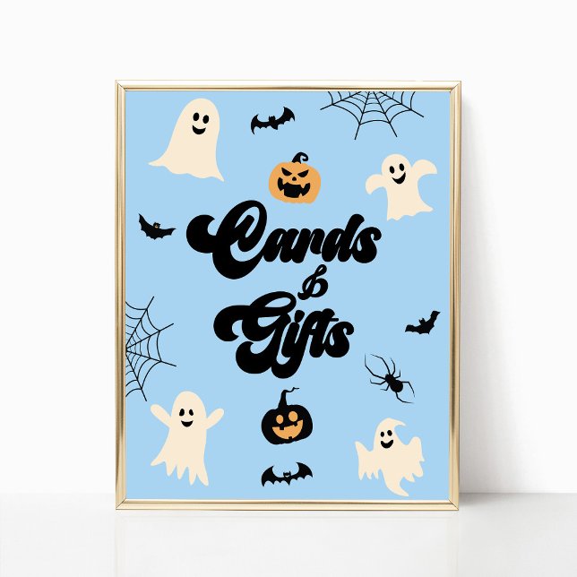 Poster Panneau Éffrayant Halloween bleu (Créateur téléchargé)