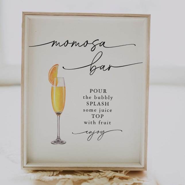 Poster Panneau élégant du Baby shower Momosa Bar (Créateur téléchargé)