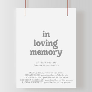 Poster Panneau élégant Formel Minimal In Loving Memory