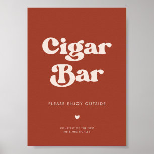 Poster Panneau élégant rétro Mariage en terre cuite Cigar