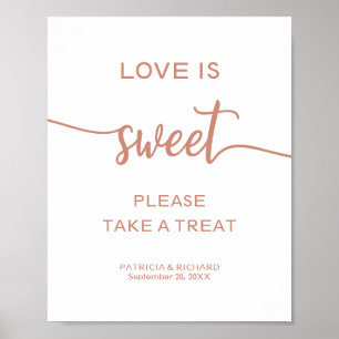 Poster Panneau Élégant Rose Gold L'Amour Est Doux Prenez 