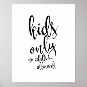 Poster Panneau Enfantin Noir et Blanc 8x10 pour Mariage