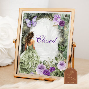 Poster Panneau Fermé Forêt Enchantée Purple Sage