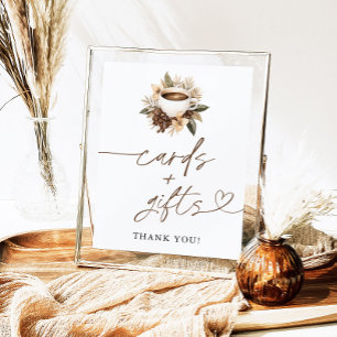 Poster Panneau Fête des mariées café et cartes cadeaux
