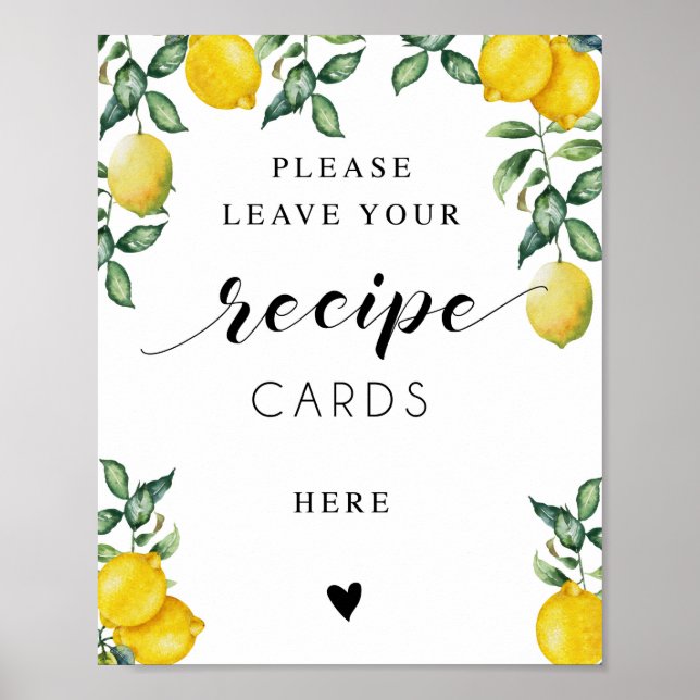 Poster Panneau Fête des mariées citrons Cartes de recette (Devant)