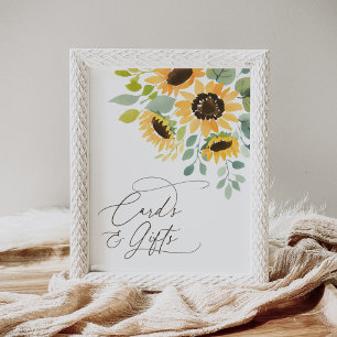 Poster Panneau Fête des mariées de tournesol Cartes et ca