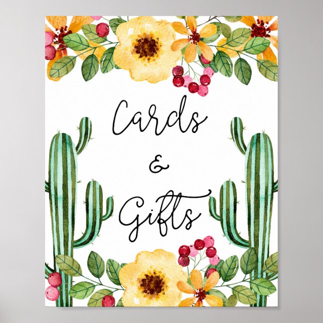 Poster Panneau Fête des mariées Fiesta Cartes et Cadeaux (Devant)