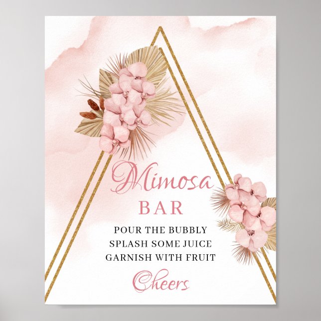 Poster Panneau Feuilles de palmier séché Flush Mimosa Bar (Devant)